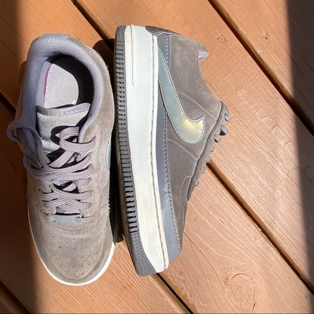 Grey/silver Nike Air Force 1s